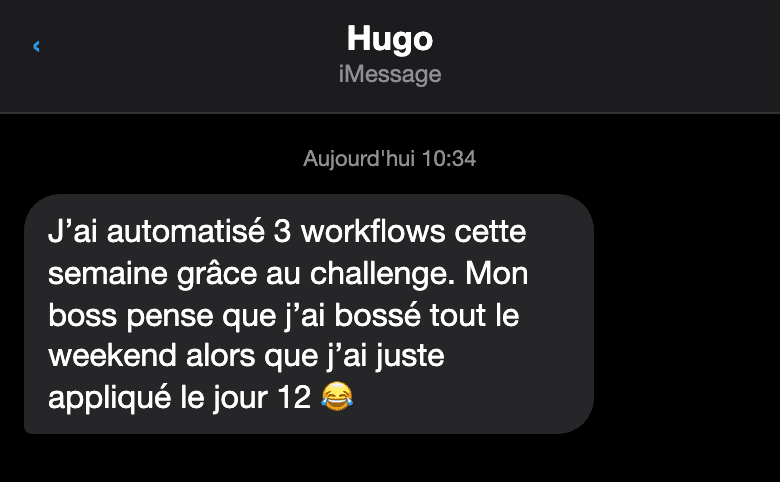 Avis d'un participant au challenge