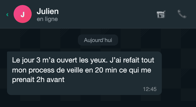 Avis d'un participant au challenge