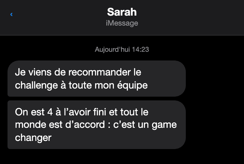 Avis d'un participant au challenge