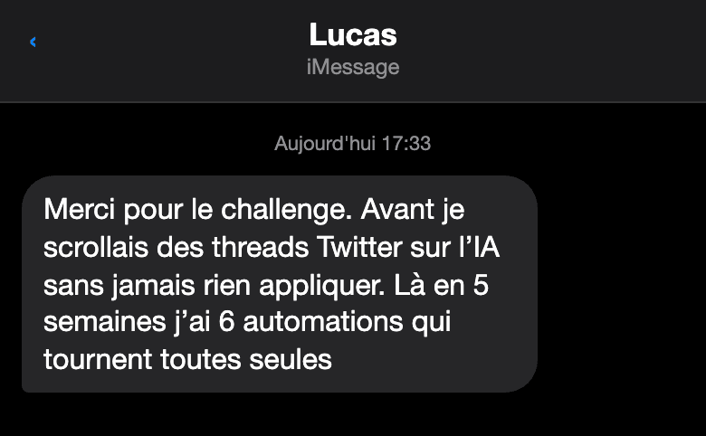 Avis d'un participant au challenge