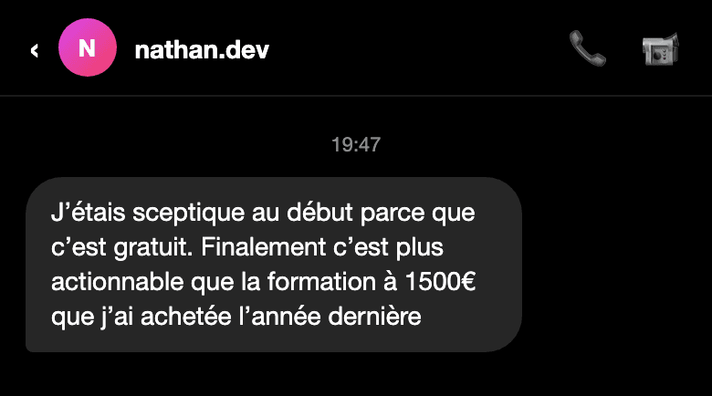 Avis d'un participant au challenge