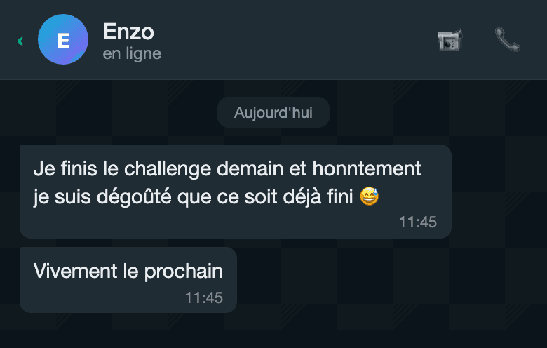 Avis d'un participant au challenge