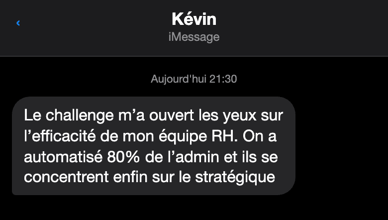 Avis d'un participant au challenge