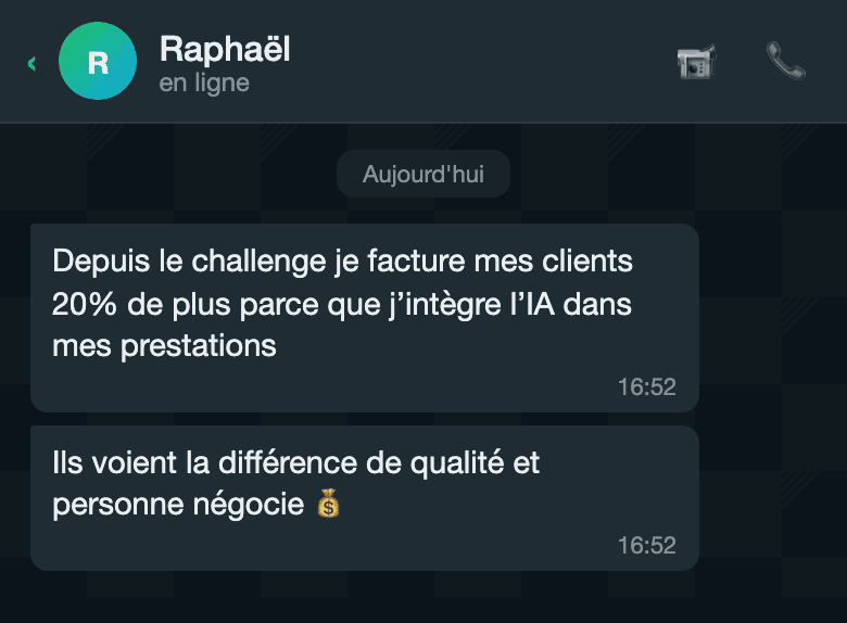 Avis d'un participant au challenge