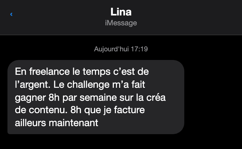 Avis d'un participant au challenge