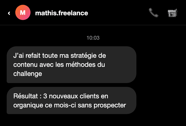 Avis d'un participant au challenge