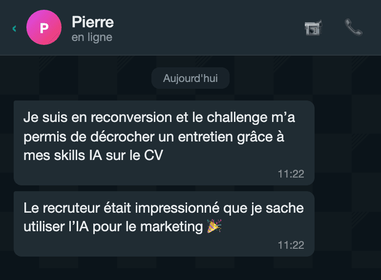 Avis d'un participant au challenge