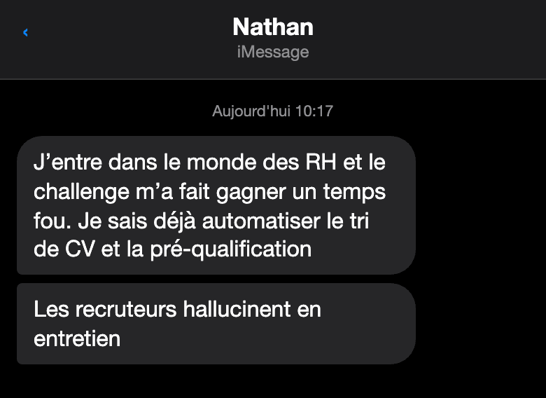 Avis d'un participant au challenge